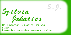 szilvia jakatics business card